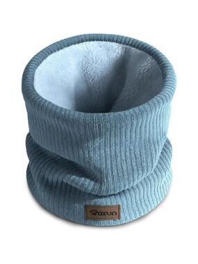 Light Blue Winter Neck Gaiter – Thick Fleece Ski Neck Warmer for Men/Women